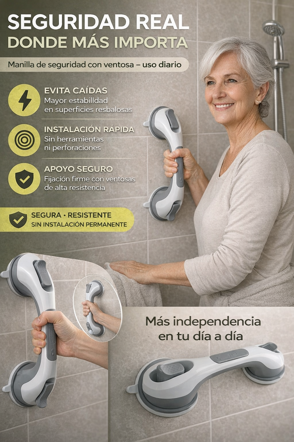 Manilla seguridad baño